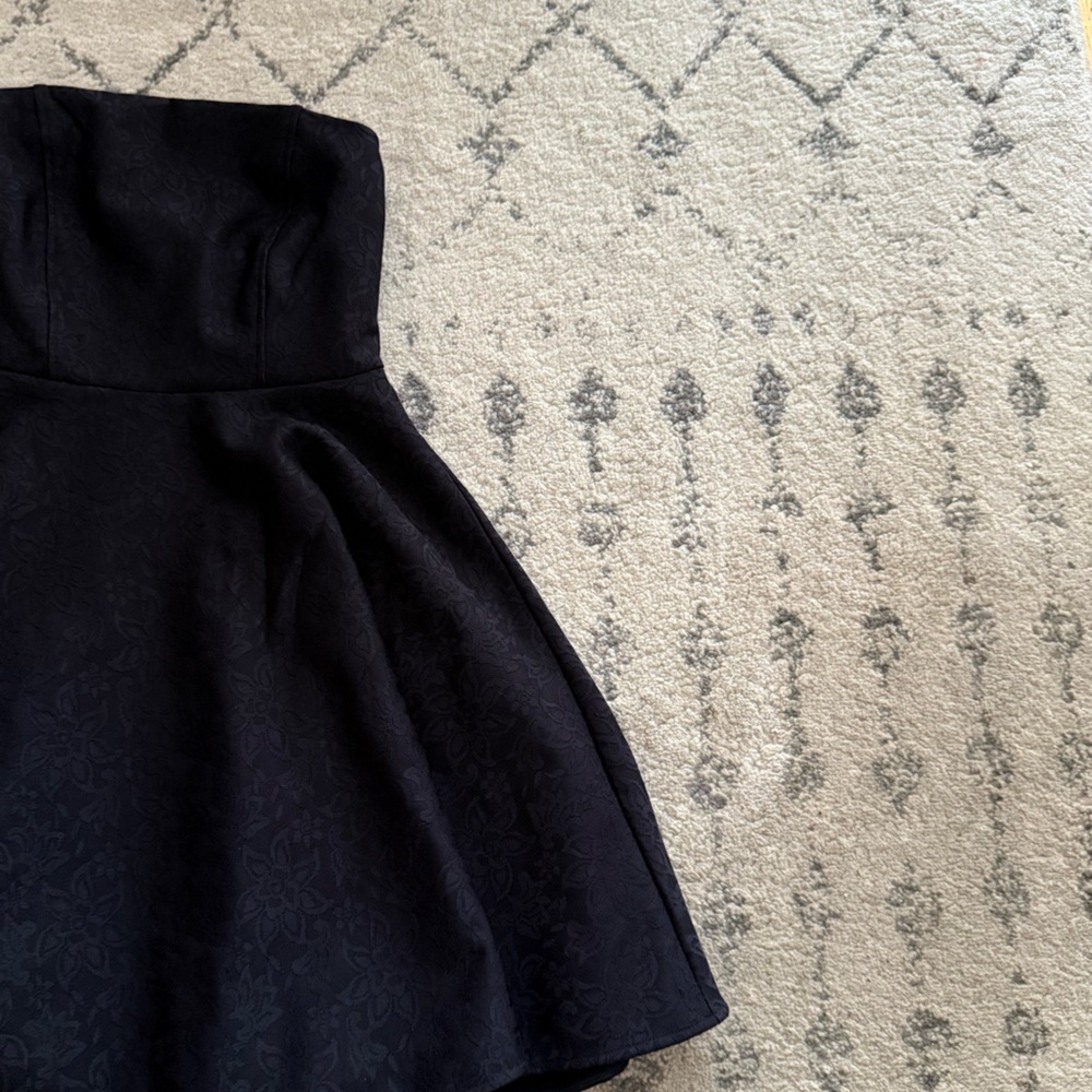 Black Lace Strapless Fit & Flare Mini Dress - Picture 6 of 7